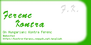 ferenc kontra business card